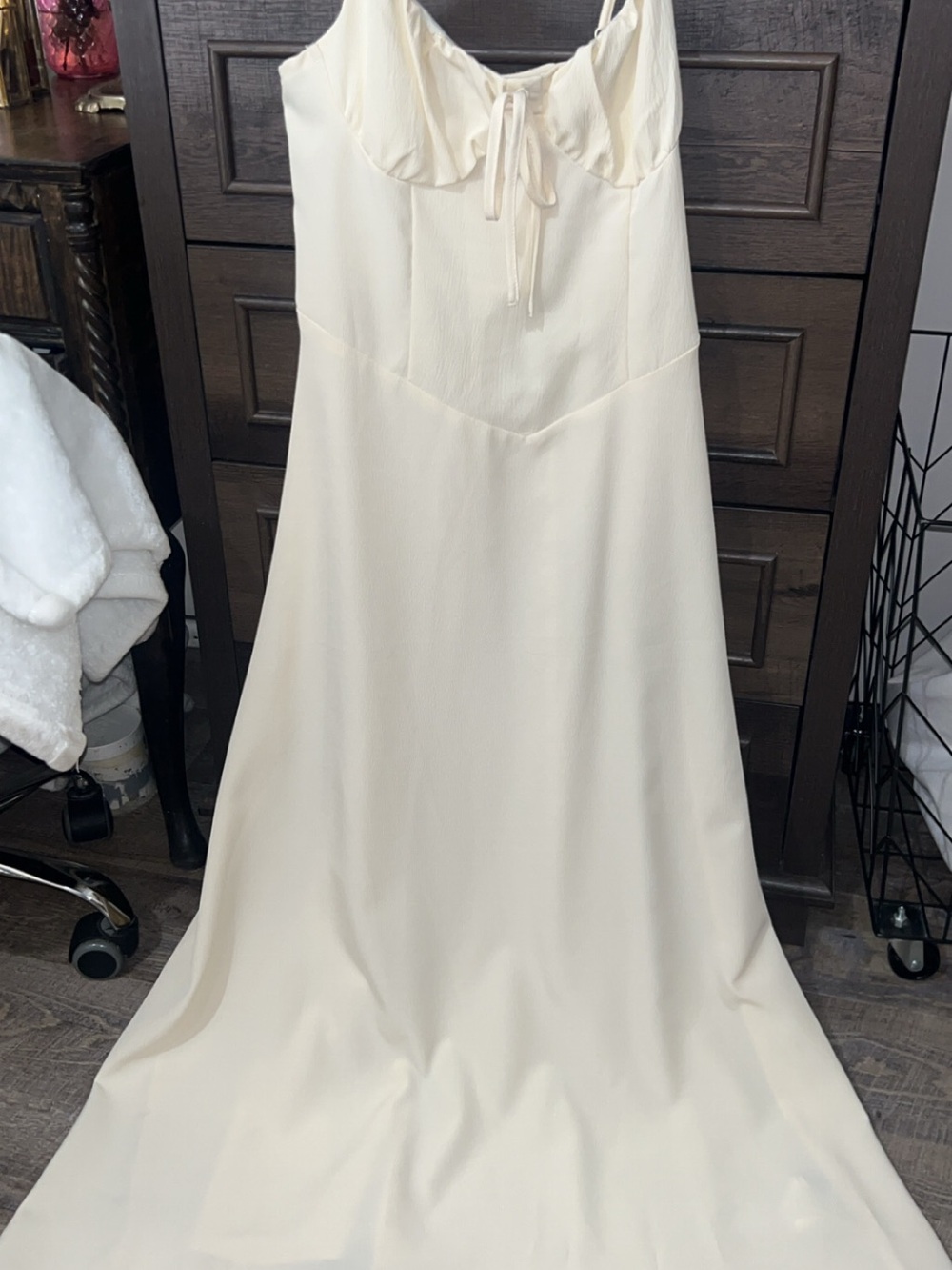 Cream Slip Dress with corset back